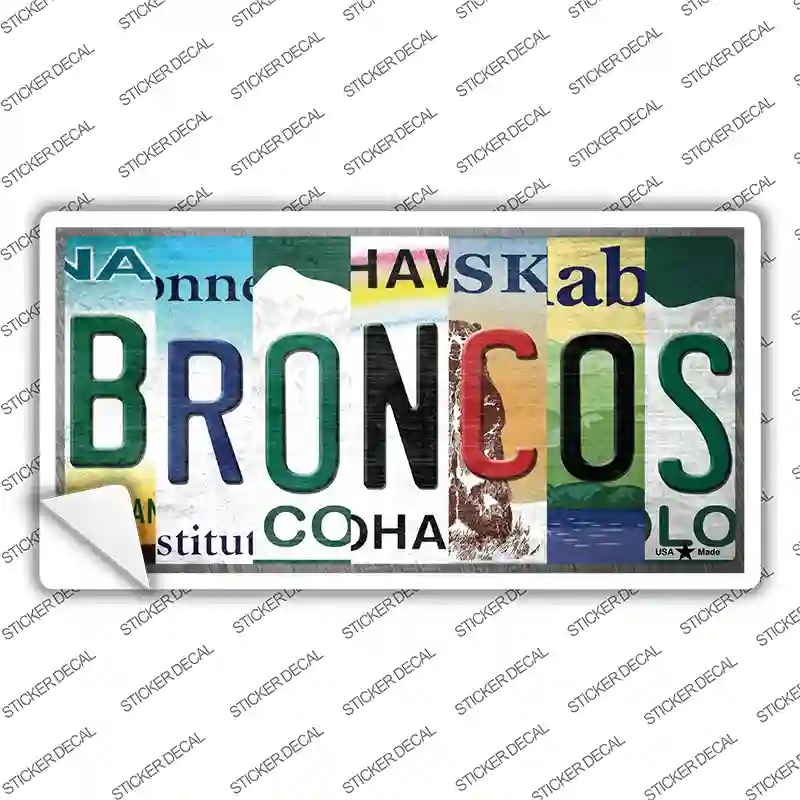 LP-13155s-S Broncos Strip Art Novelty Sticker Decal - Small