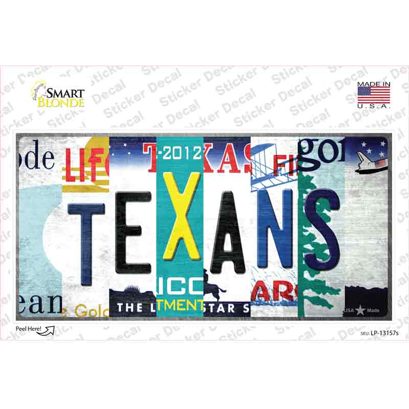 LP-13157s-M Texans Strip Art Novelty Sticker Decal - Medium