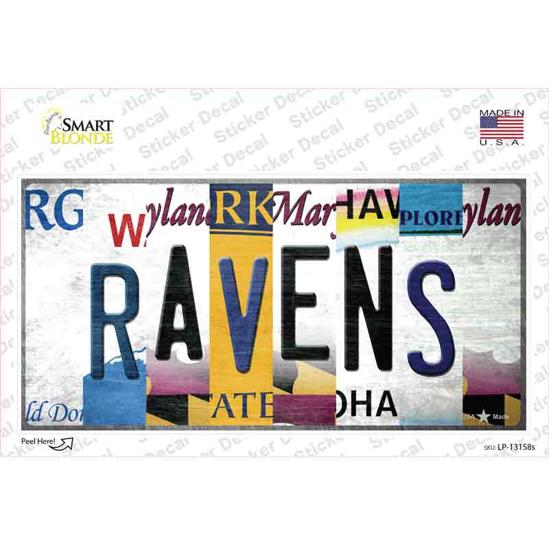 LP-13158s-M Ravens Strip Art Novelty Sticker Decal - Medium