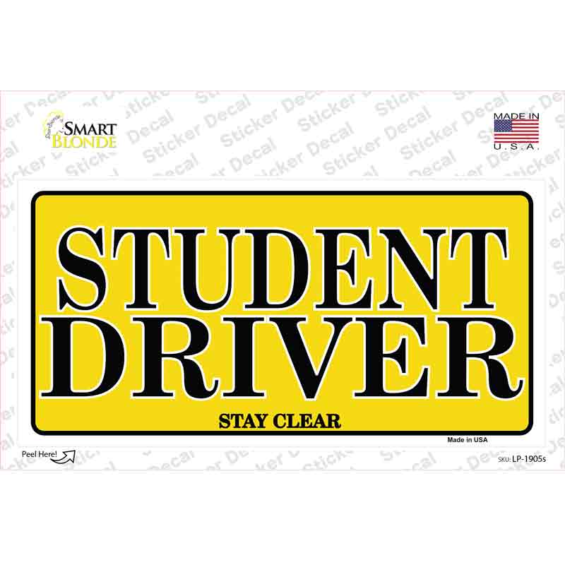 LP-1905s-M Student Driver Novelty Sticker Decal - Medium