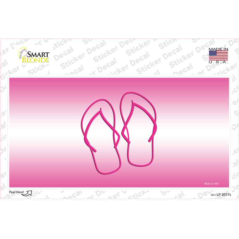 LP-2017s-M Flip Flops Pink Novelty Sticker Decal - Medium
