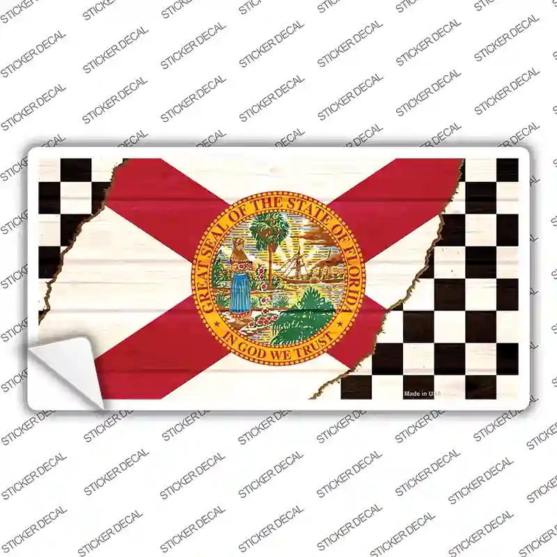 LP-13694s-S Florida Racing Flag Novelty Sticker Decal - Small