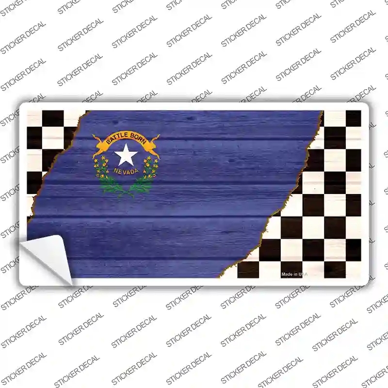 LP-13713s-S Nevada Racing Flag Novelty Sticker Decal - Small