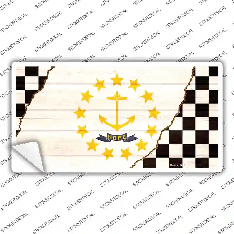 LP-13724s-XL Rhode Island Racing Flag Novelty Sticker Decal - Extra Large