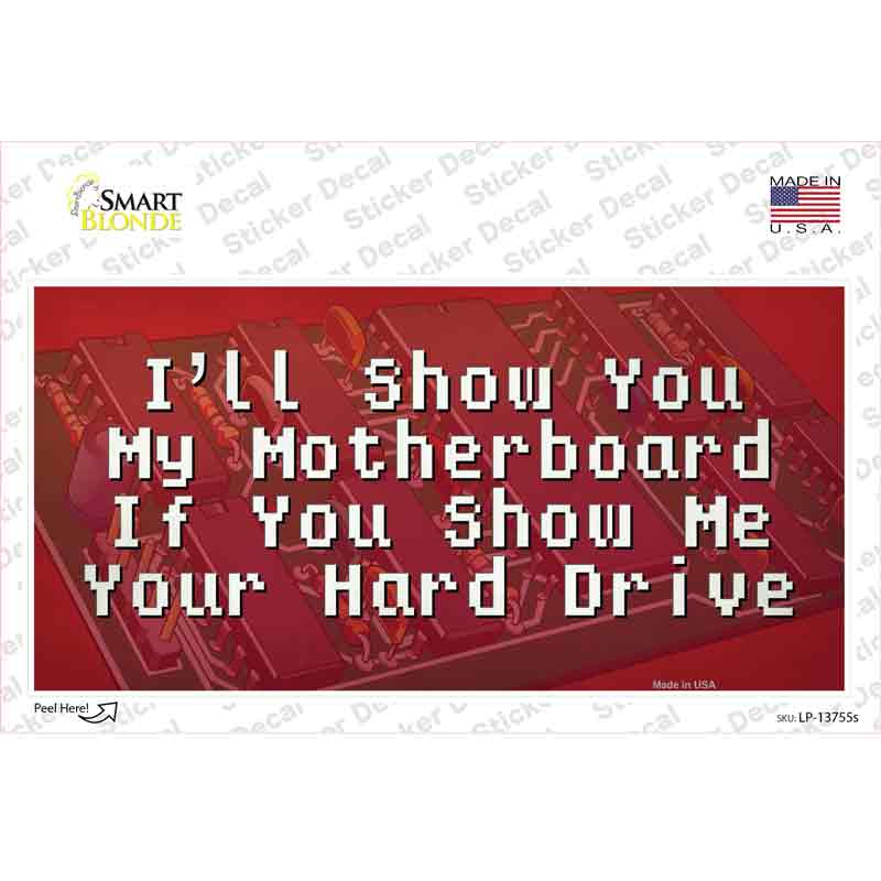 LP-13755s-M Show You My Motherboard Novelty Sticker Decal - Medium