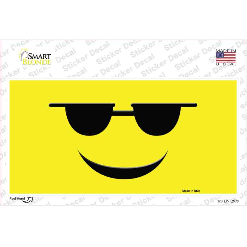 LP-1297s-M Sunglasses Cool Smiley Novelty Sticker Decal - Medium