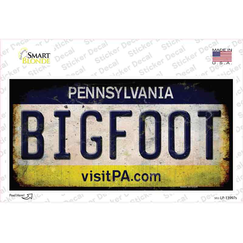 LP-13997s-M Bigfoot Pennsylvania Novelty Sticker Decal - Medium