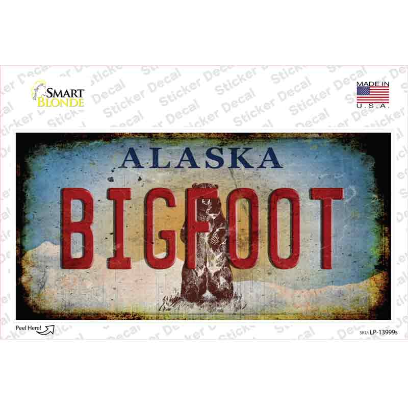 LP-13999s-M Bigfoot Alaska Novelty Sticker Decal - Medium