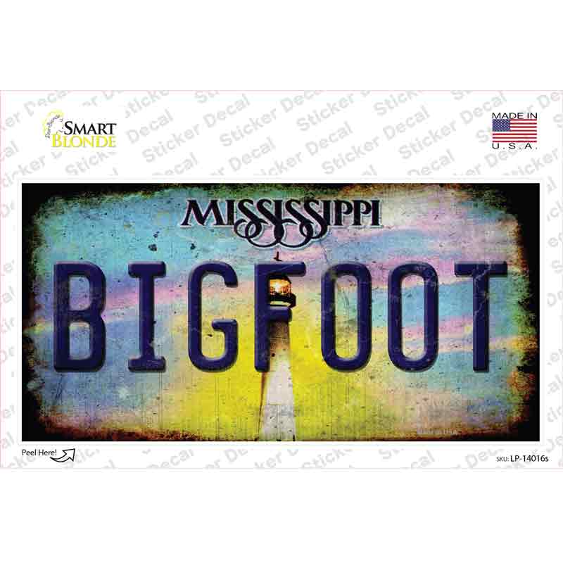 LP-14016s-M Bigfoot Mississippi Novelty Sticker Decal - Medium