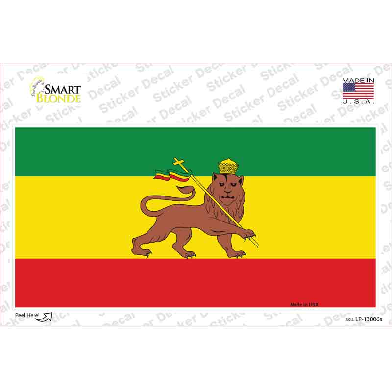 LP-13806s-M Old Ethiopia Flag Novelty Sticker Decal - Medium