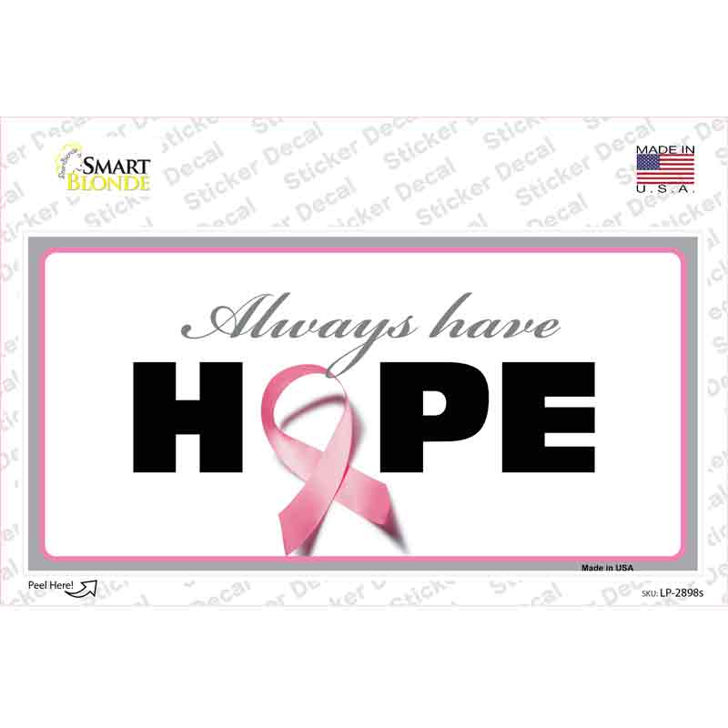 LP-2898s-M Always Have Hope Novelty Sticker Decal - Medium