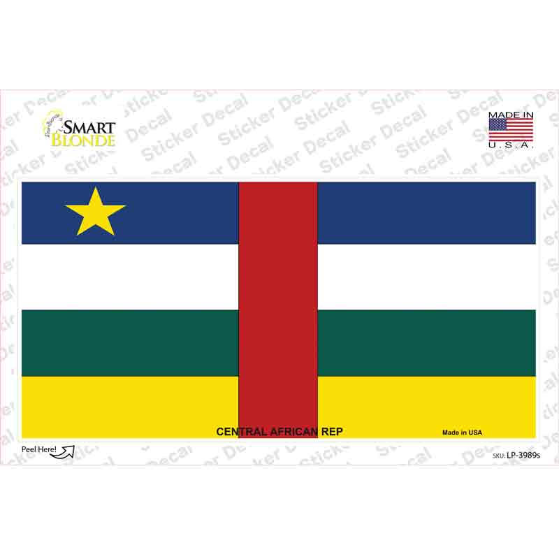 LP-3989s-M Central African Rep Flag Novelty Sticker Decal - Medium