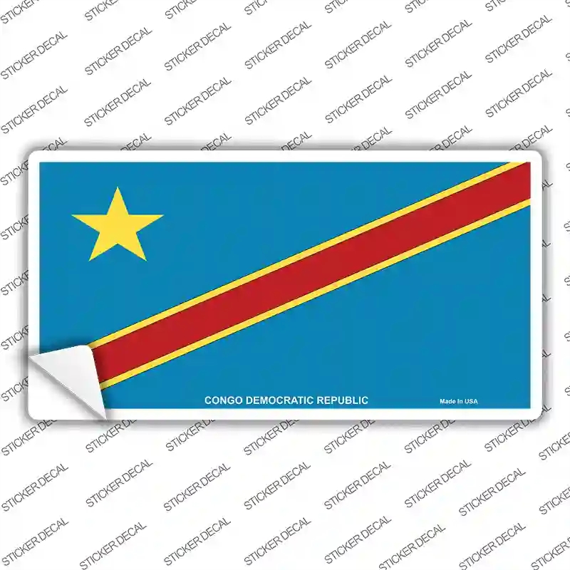 LP-3998s-L Congo Democratic Republic Flag Novelty Sticker Decal - Large