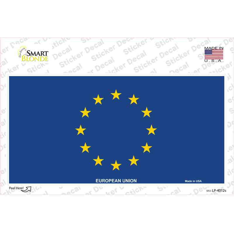 LP-4012s-M European Union Flag Novelty Sticker Decal - Medium