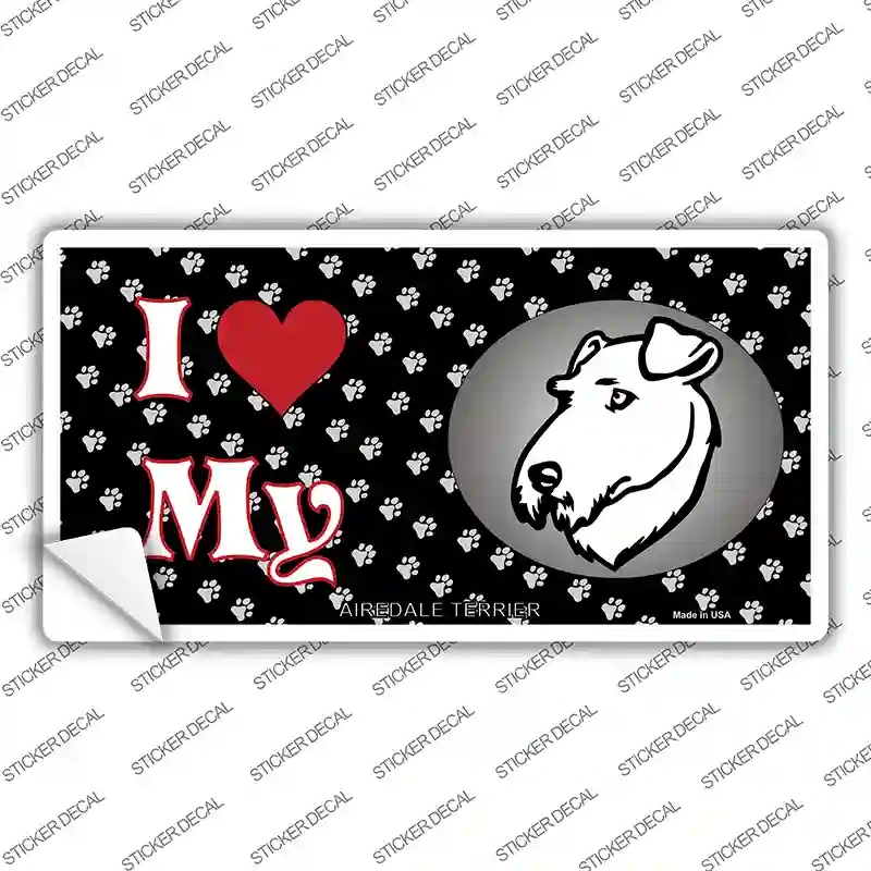 LP-3886s-L I Love My Airedale Terrier Novelty Sticker Decal - Large