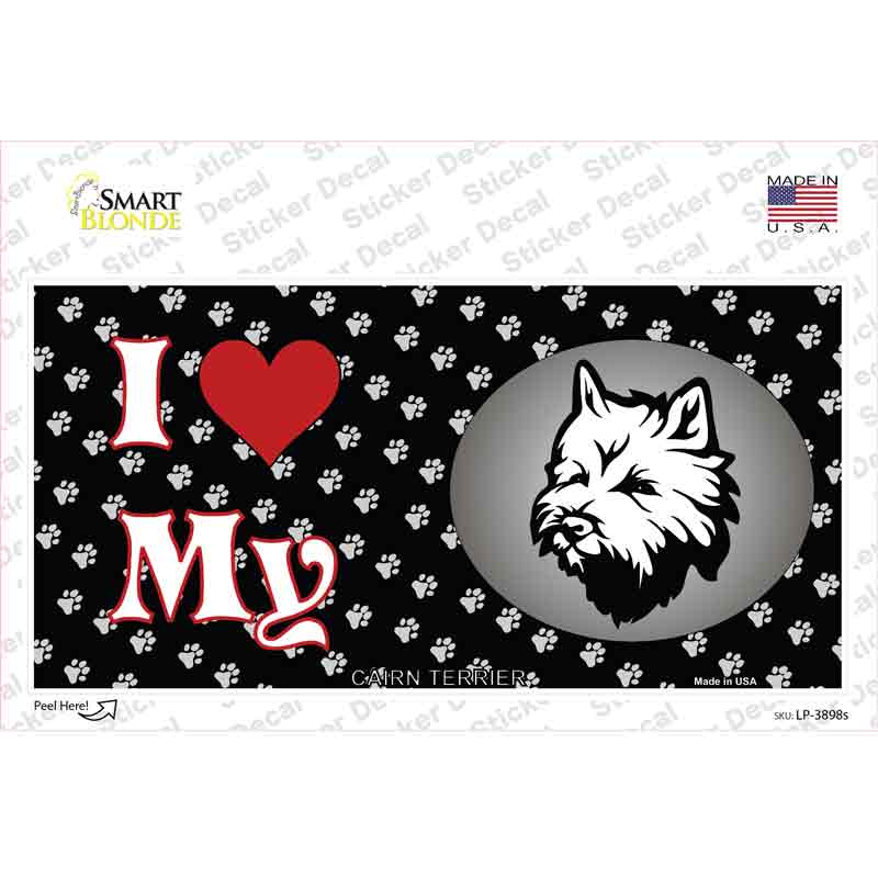 LP-3898s-M I Love My Cairn Terrier Novelty Sticker Decal - Medium