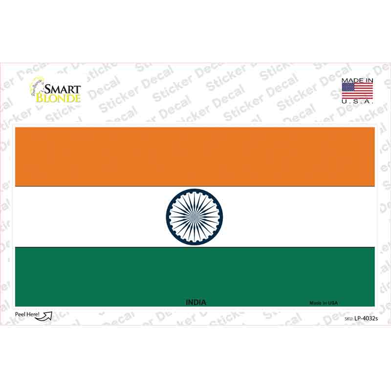 LP-4032s-M India Flag Novelty Sticker Decal - Medium