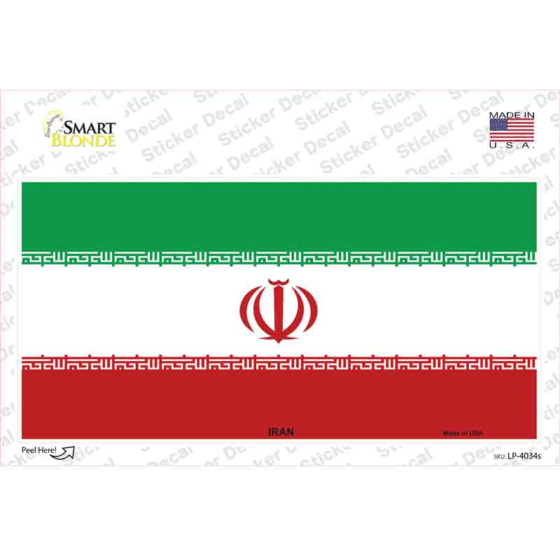 LP-4034s-M Iran Flag Novelty Sticker Decal - Medium