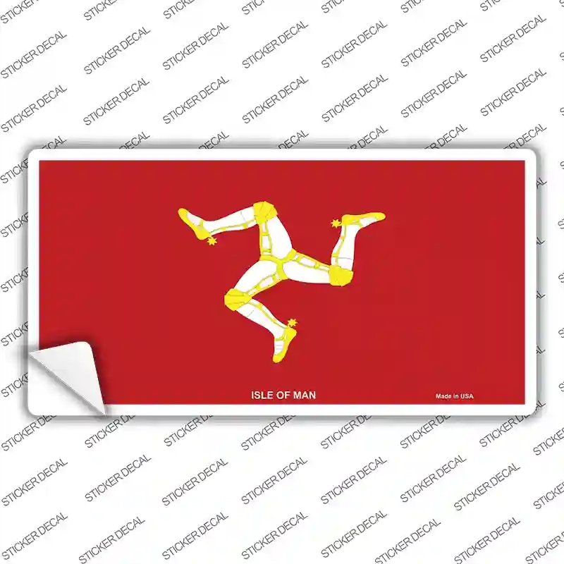 LP-4036s-S Isle of Man Flag Novelty Sticker Decal - Small
