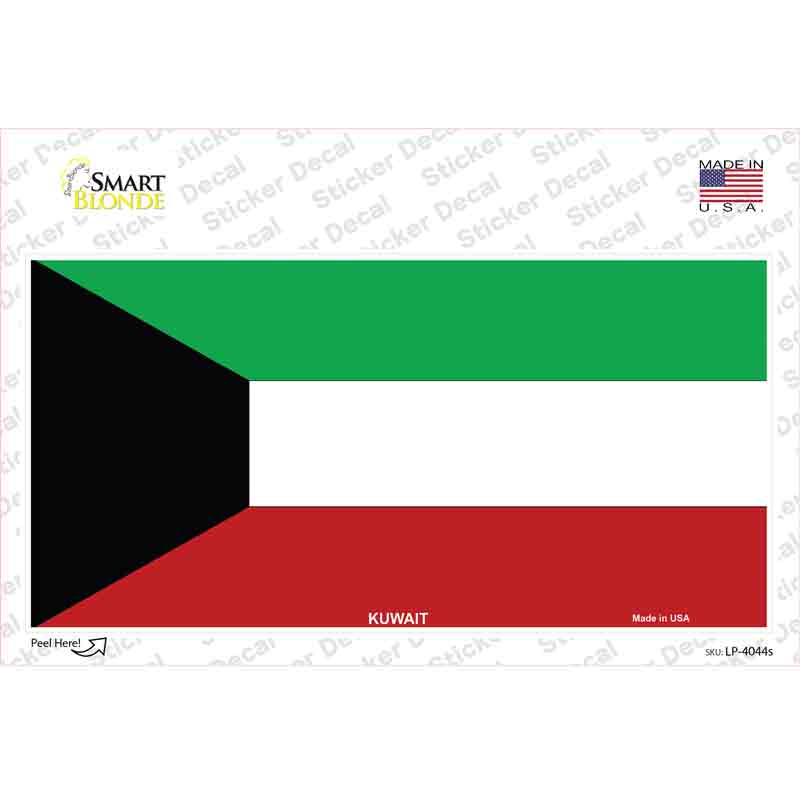 LP-4044s-M Kuwait Flag Novelty Sticker Decal - Medium