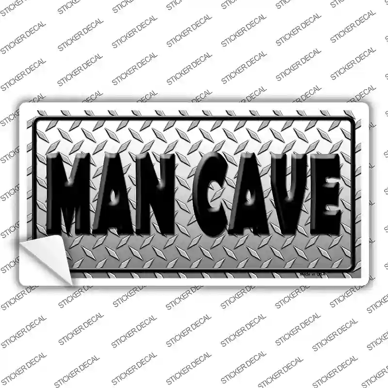 LP-4047s-S Man Cave Diamond Effect Novelty Sticker Decal - Small