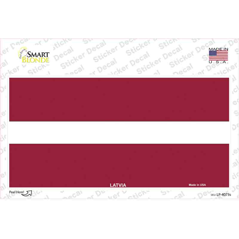 LP-4073s-M Latvia Flag Novelty Sticker Decal - Medium