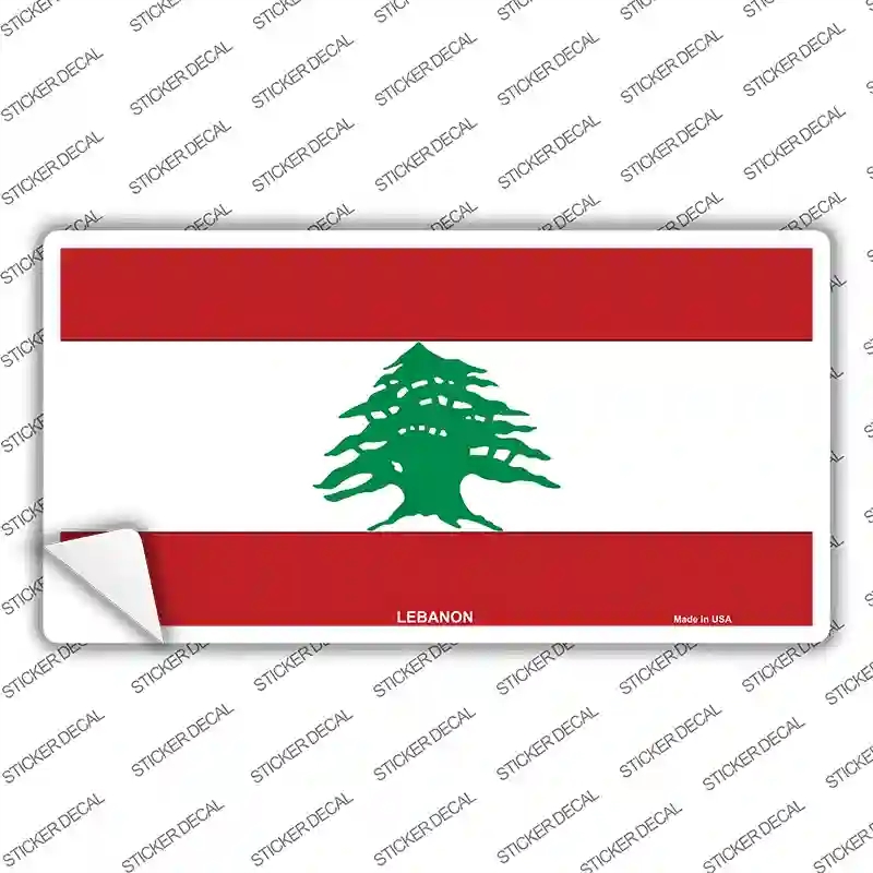 LP-4075s-S Lebanon Flag Novelty Sticker Decal - Small