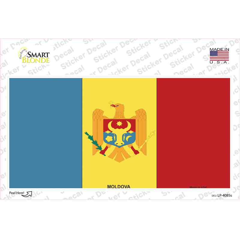 LP-4085s-M Moldova Flag Novelty Sticker Decal - Medium