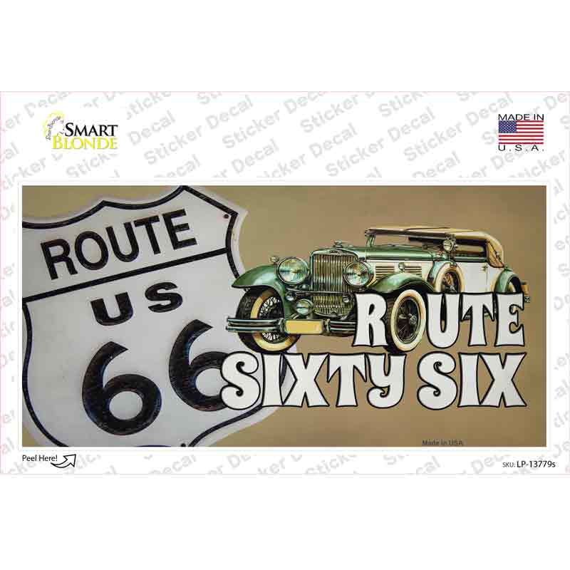 LP-13779s-M Route Sixty Six Novelty Sticker Decal - Medium