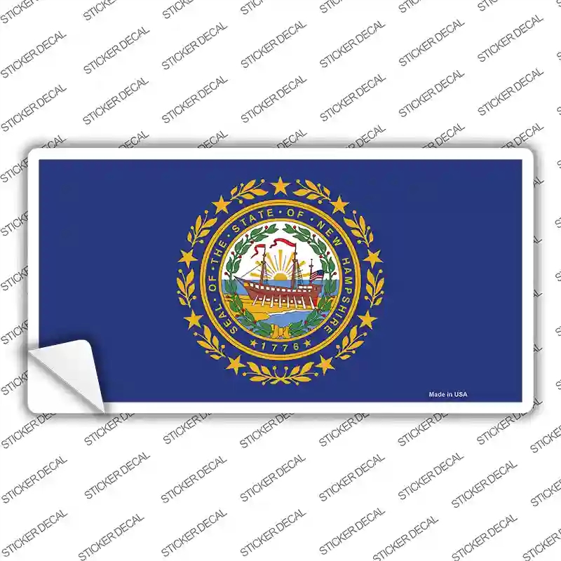 LP-3592s-L   Hampshire State Flag Novelty Sticker Decal - Large