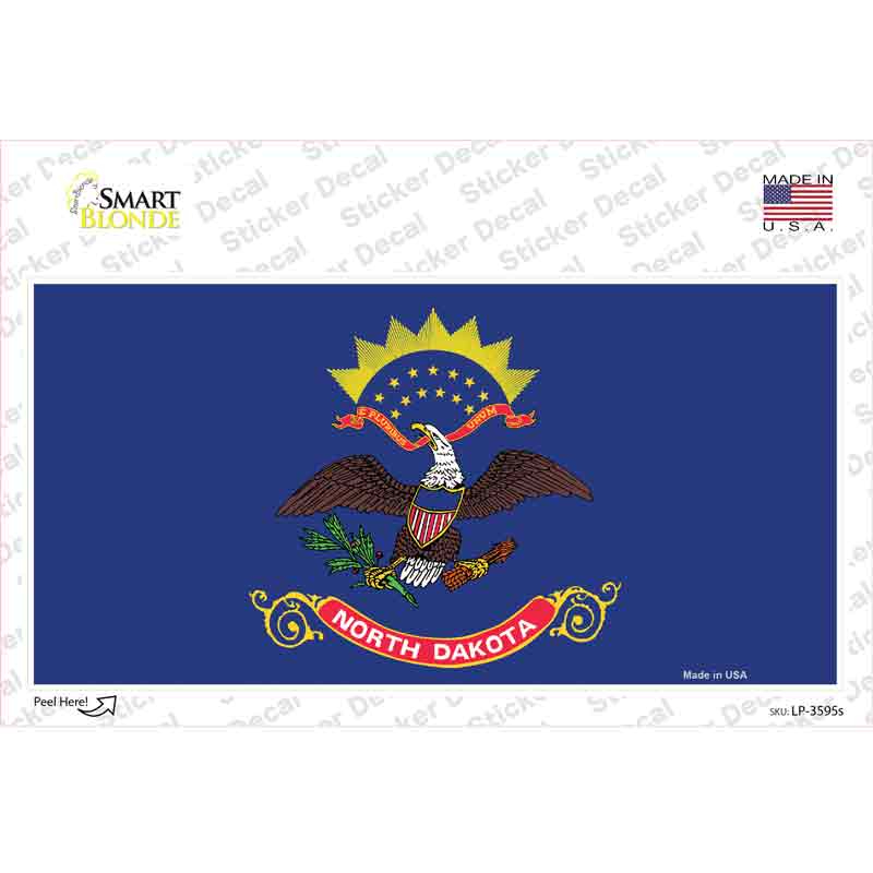 LP-3595s-M North Dakota State Flag Novelty Sticker Decal - Medium