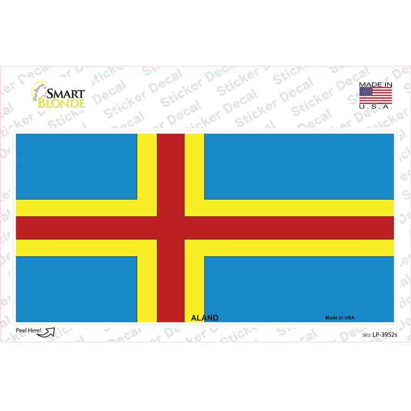LP-3952s-M Aland Flag Novelty Sticker Decal - Medium