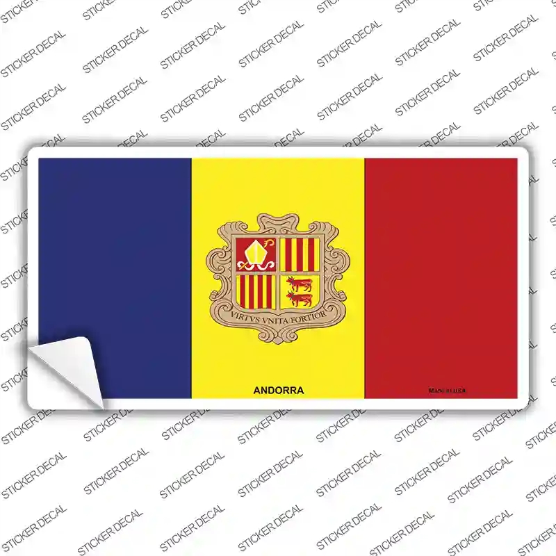 LP-3956s-S Andorra Flag Novelty Sticker Decal - Small