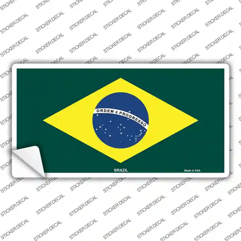 LP-481s-L Brazil Flag Novelty Sticker Decal - Large
