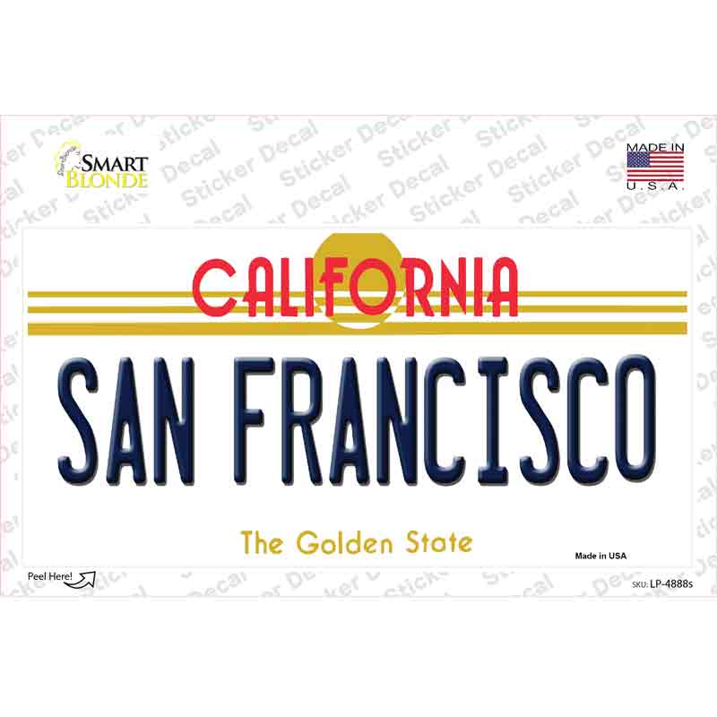LP-4888s-M San Francisco California Novelty Sticker Decal - Medium