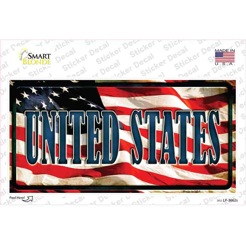 LP-3662s-M United States Flag Novelty Sticker Decal - Medium