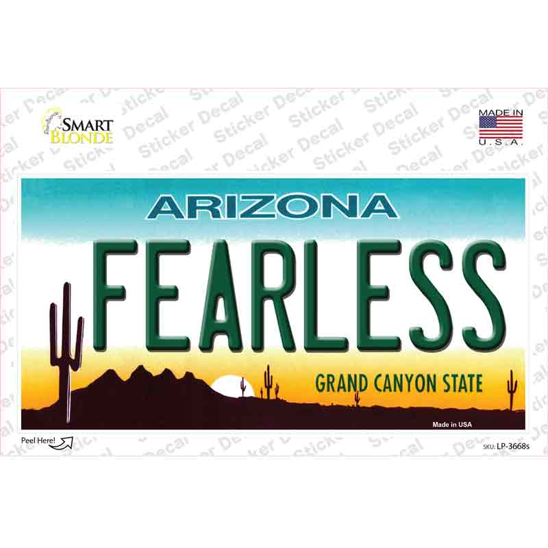 LP-3668s-M Fearless Arizona Novelty Sticker Decal - Medium
