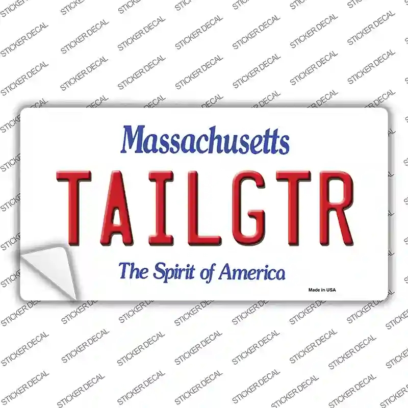 LP-3680s-S Tailgtr Massachusetts Novelty Sticker Decal - Small