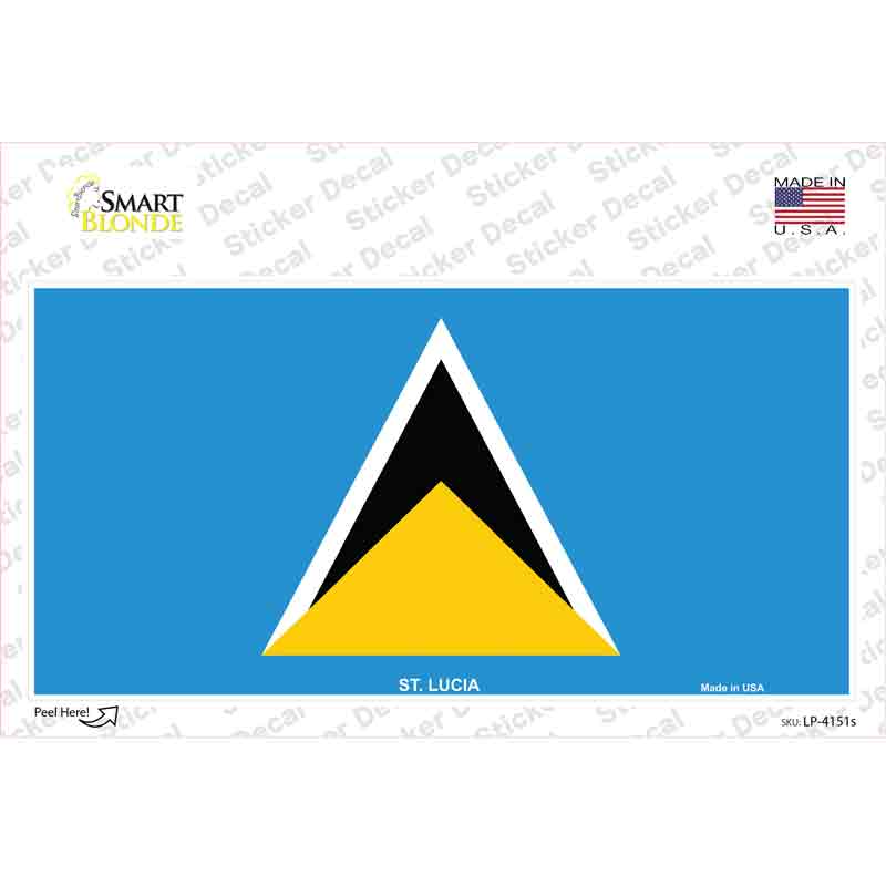 LP-4151s-M St Lucia Flag Novelty Sticker Decal - Medium
