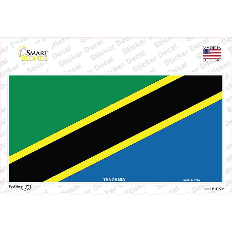 LP-4159s-M Tanzania Flag Novelty Sticker Decal - Medium