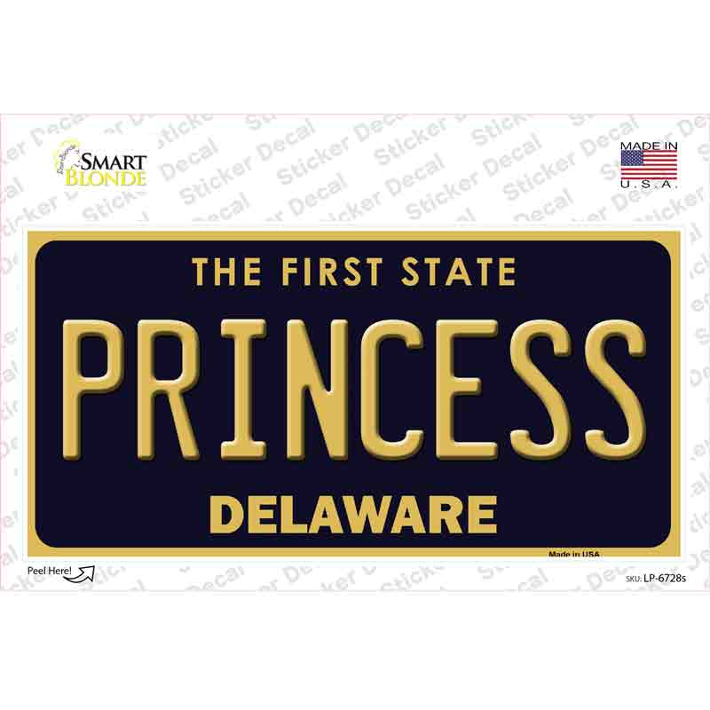LP-6728s-M Princess Delaware Novelty Sticker Decal - Medium