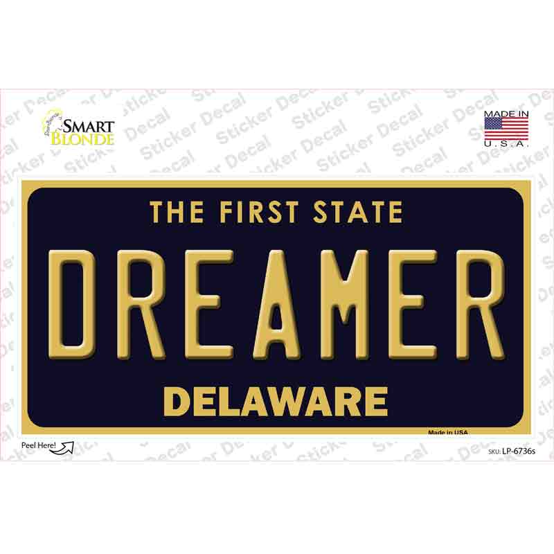 LP-6736s-M Dreamer Delaware Novelty Sticker Decal - Medium