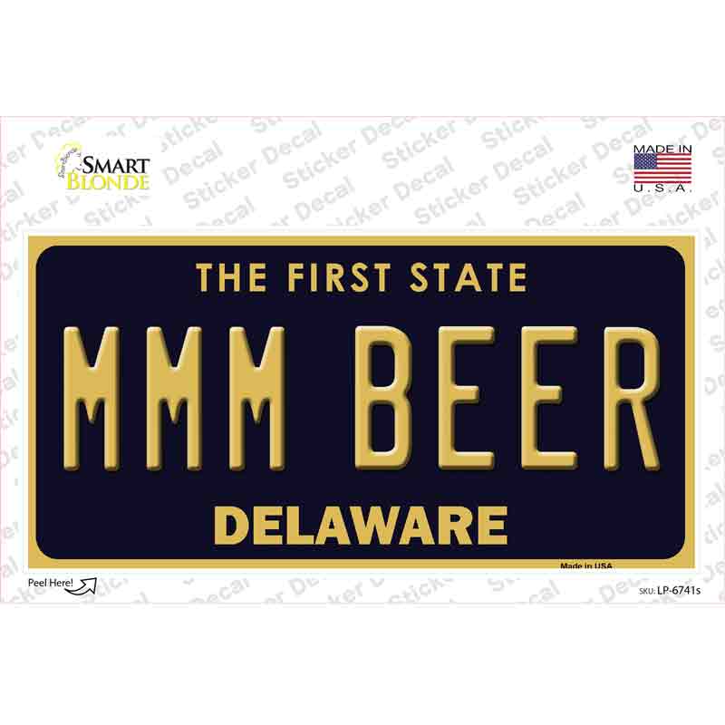 LP-6741s-M MMM Beer Delaware Novelty Sticker Decal - Medium