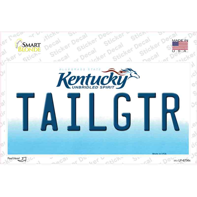 LP-6756s-M Tailgtr Kentucky Novelty Sticker Decal - Medium