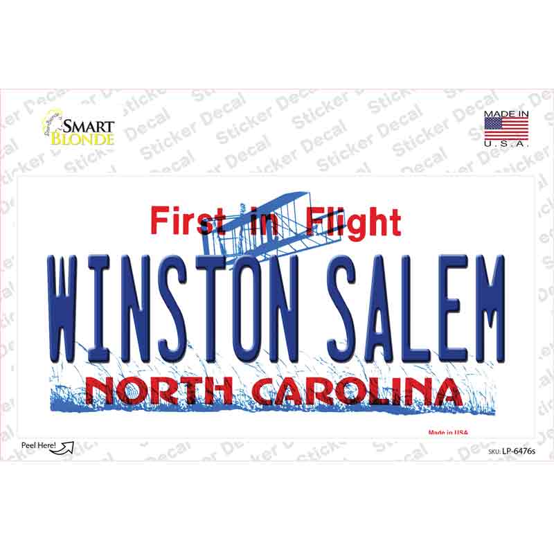 LP-6476s-M Winston Salem North Carolina Novelty Sticker Decal - Medium