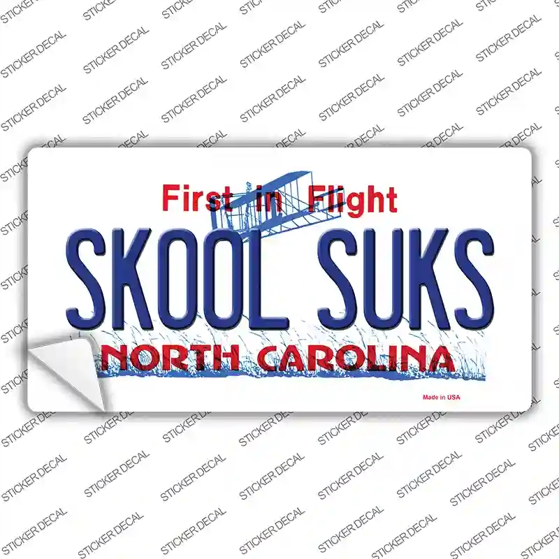 LP-6497s-S Skool Suks North Carolina Novelty Sticker Decal - Small