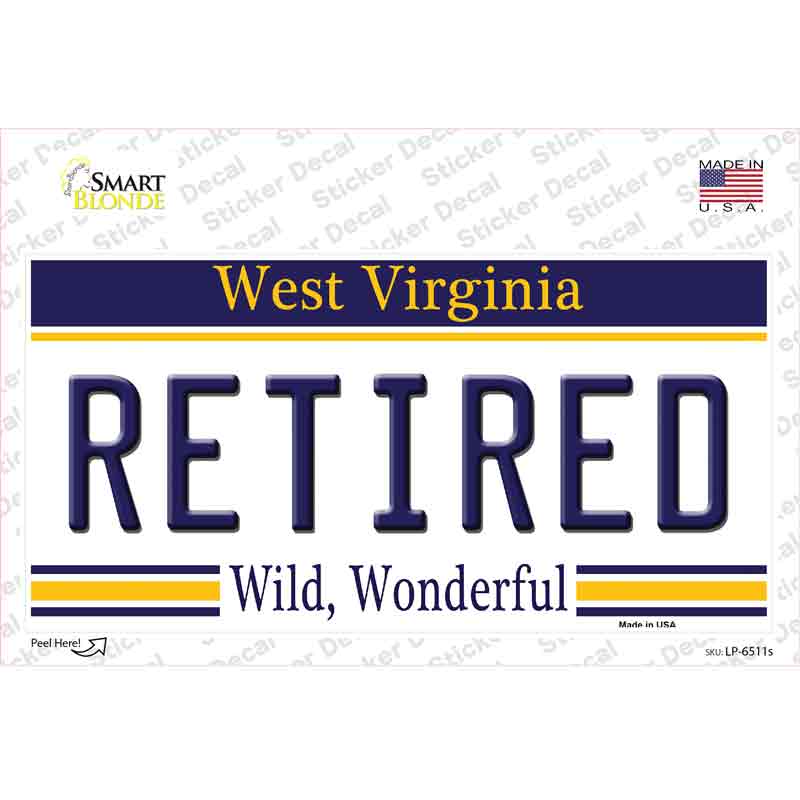 LP-6511s-M Retired West Virginia Novelty Sticker Decal - Medium