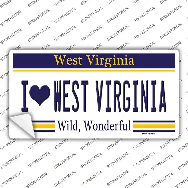 LP-6520s-L I Love West Virginia Novelty Sticker Decal - Large