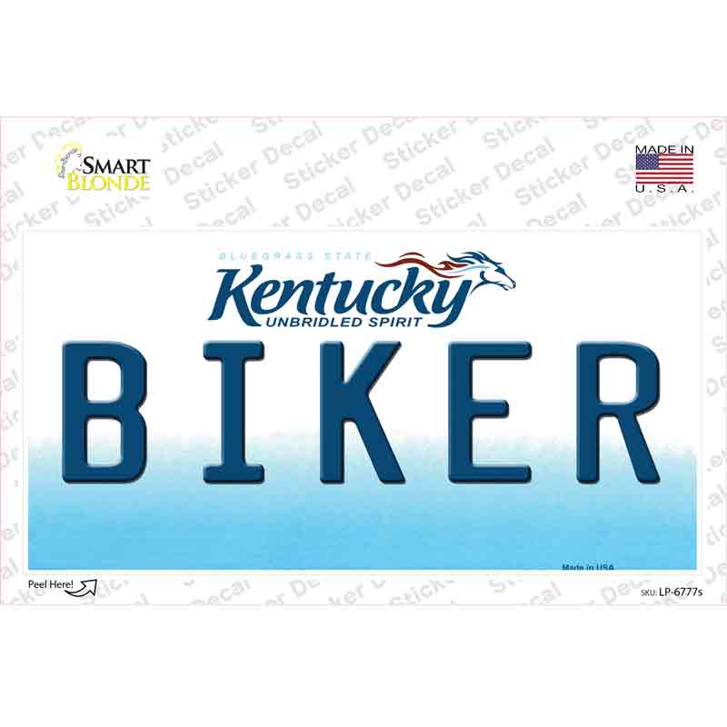 LP-6777s-M Biker Kentucky Novelty Sticker Decal - Medium