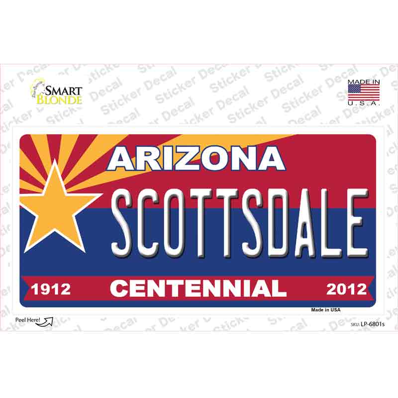 LP-6801s-M Arizona Centennial Scottsdale Novelty Sticker Decal - Medium